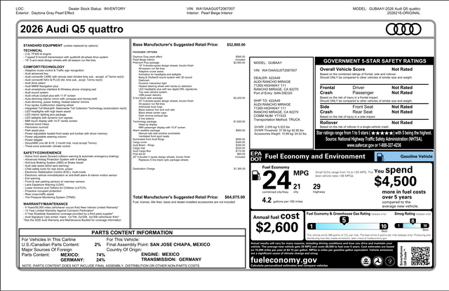 2026 Audi Q5 2.0T Premium Plus quattro