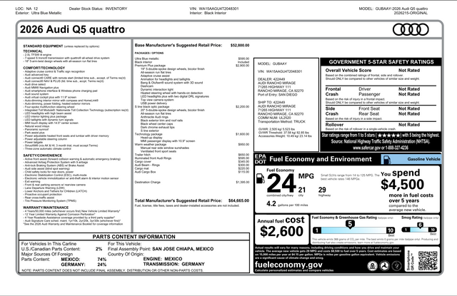 2026 Audi Q5 2.0T Premium Plus quattro