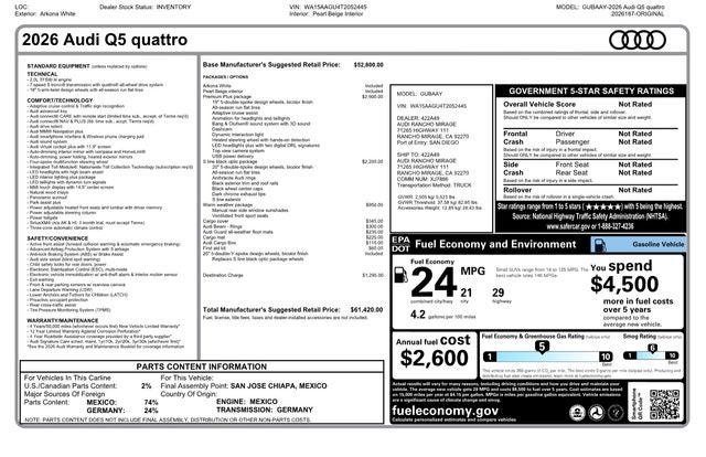 2026 Audi Q5 2.0T Premium Plus quattro