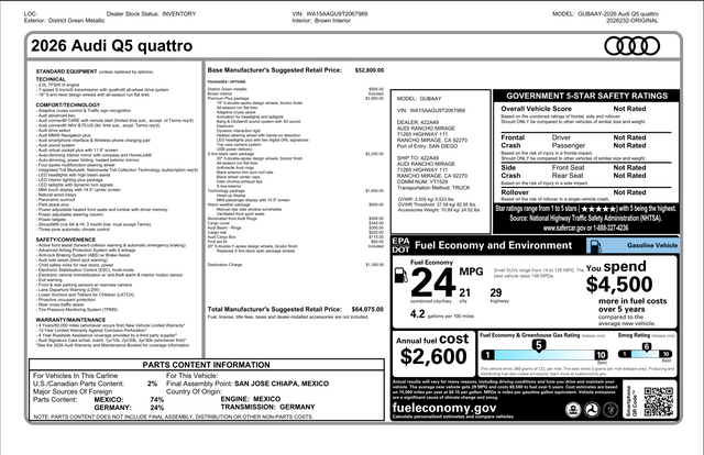 2026 Audi Q5 2.0T Premium Plus quattro