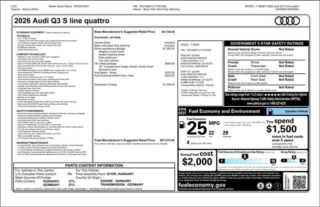 2026 Audi Q3 S line quattro