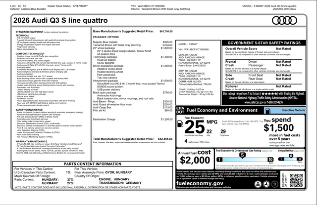 2026 Audi Q3 S line quattro