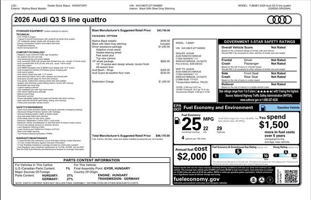 2026 Audi Q3 S line quattro