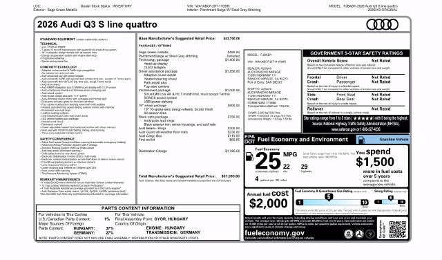 2026 Audi Q3 S line quattro