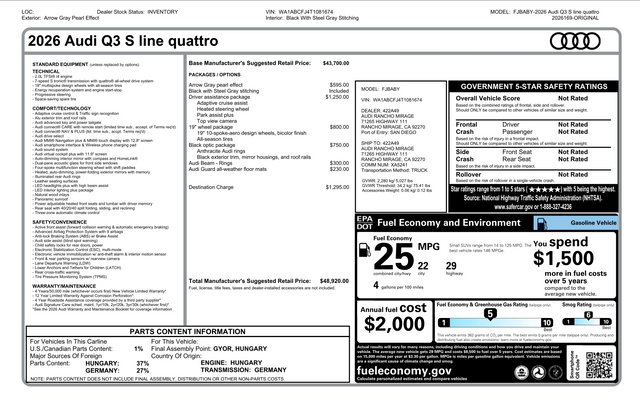 2026 Audi Q3 S line quattro