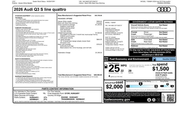 2026 Audi Q3 S line quattro
