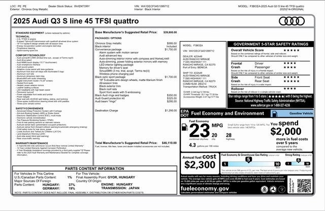 2025 Audi Q3 Premium S Line quattro