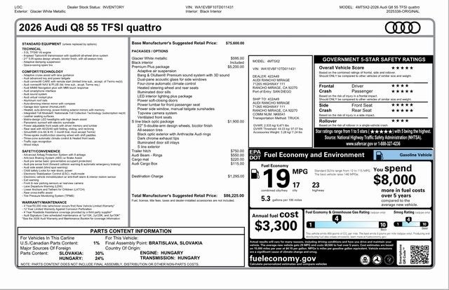 2026 Audi Q8 quattro