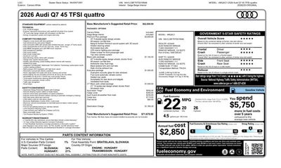 2026 Audi Q7 45 Premium Plus quattro