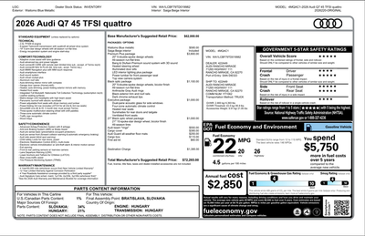 2026 Audi Q7 45 Premium Plus quattro