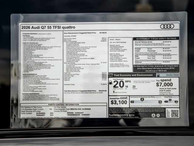 2026 Audi Q7 55 Premium Plus quattro