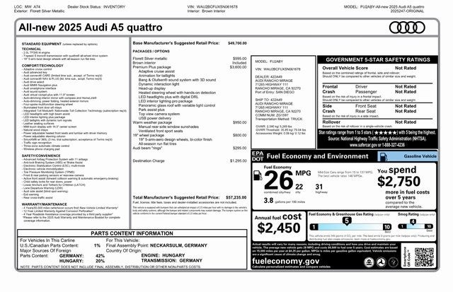2025 Audi A5 Premium Plus