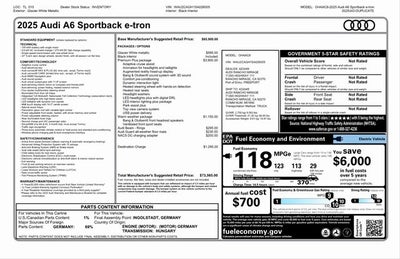 2025 Audi A6 Sportback e-tron Premium Plus