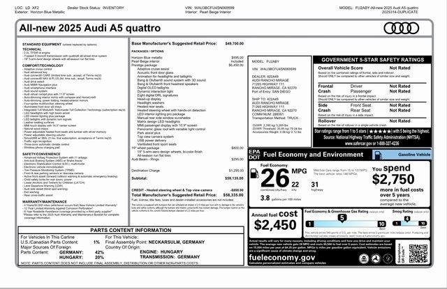 2025 Audi A5 quattro