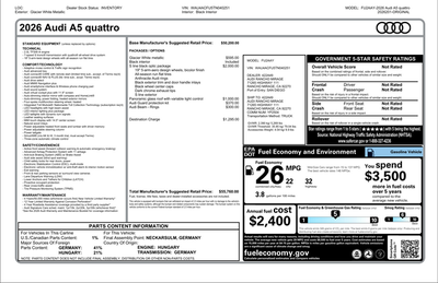 2026 Audi A5 2.0T Premium quattro