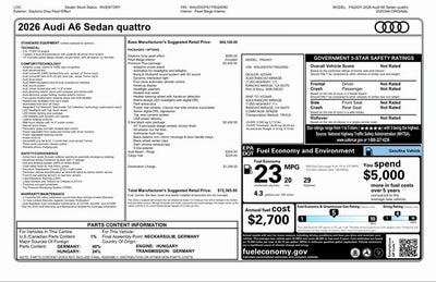2026 Audi A6 3.0 quattro
