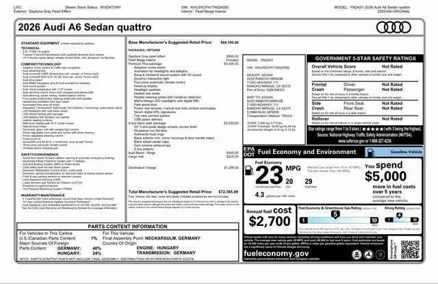 2026 Audi A6 3.0 quattro
