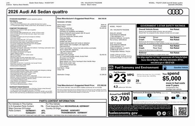 2026 Audi A6 3.0 quattro