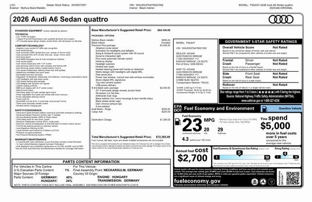 2026 Audi A6 3.0 quattro