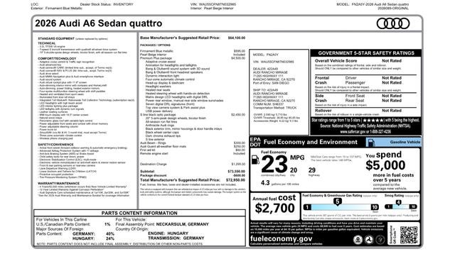 2026 Audi A6 3.0 quattro