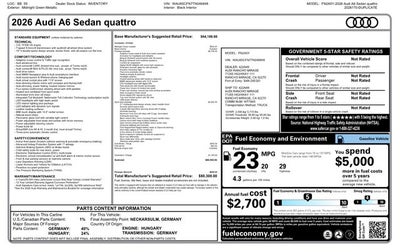 2026 Audi A6 Prestige quattro