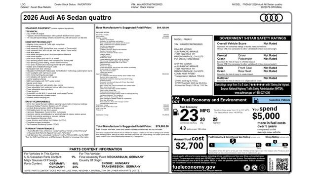 2026 Audi A6 3.0 quattro