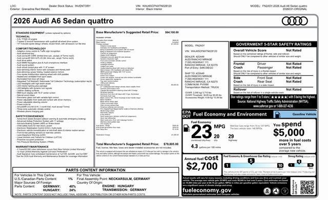 2026 Audi A6 3.0 quattro