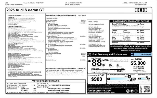 2025 Audi S e-tron GT Premium Plus quattro