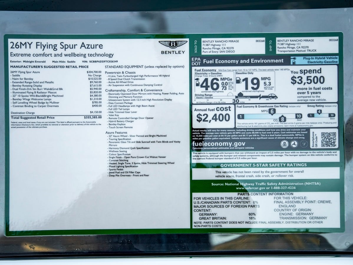 2026 Bentley Flying Spur Azure