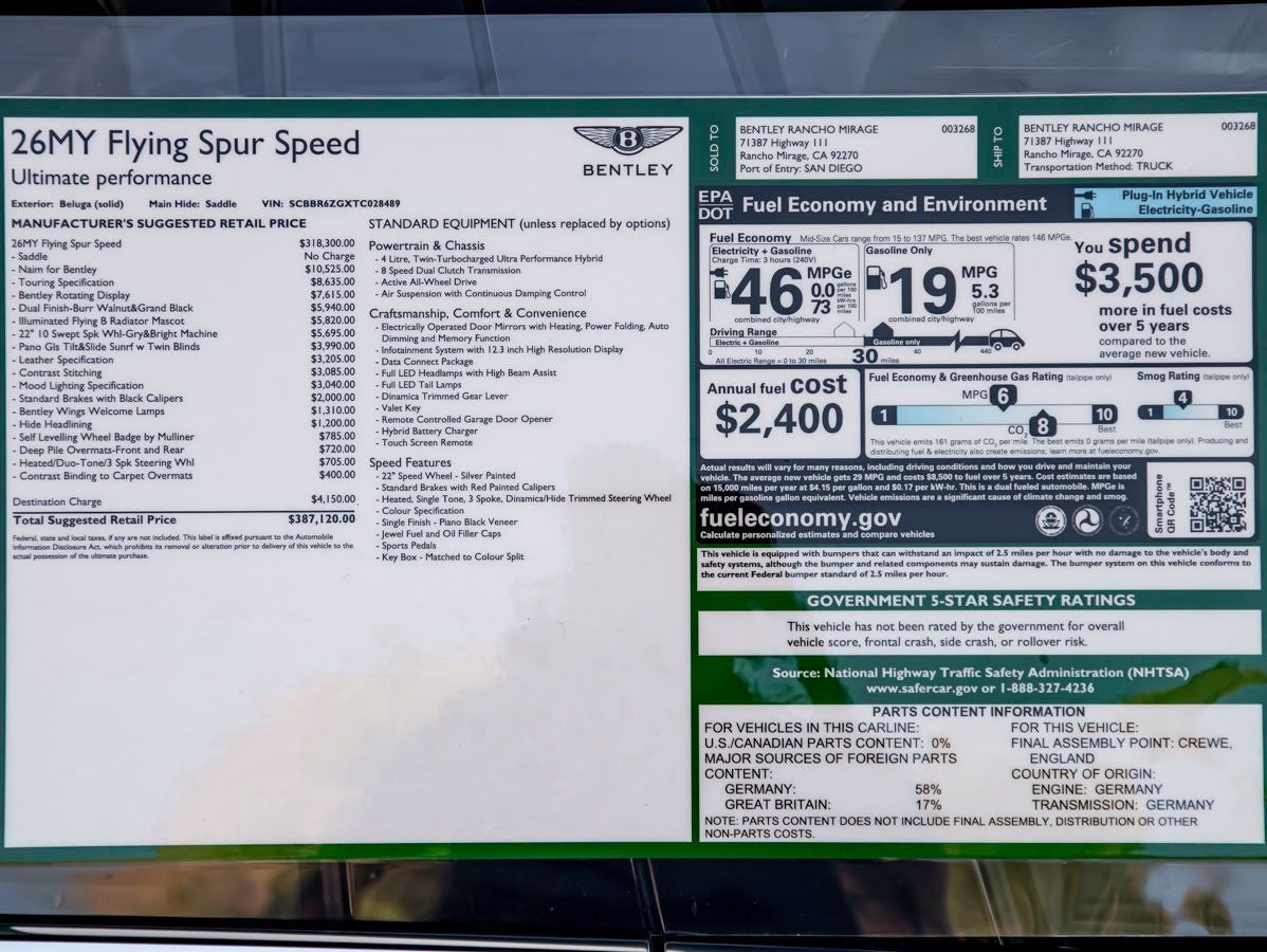 2026 Bentley Flying Spur Speed