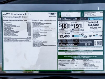 2026 Bentley Continental GT S