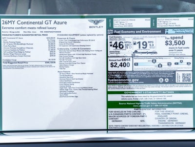 2026 Bentley Continental GT Azure