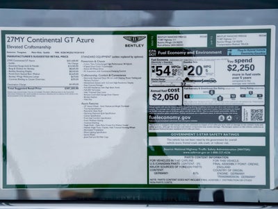 2027 Bentley Continental GT Azure