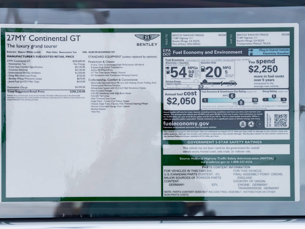 2027 Bentley Continental GT Base