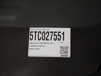 2026 Bentley Continental GTC Speed