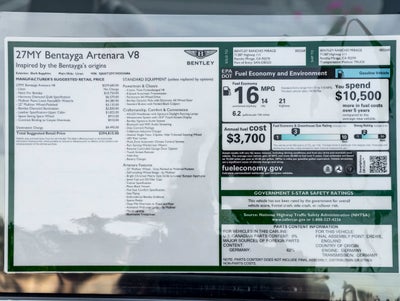 2026 Bentley Bentayga Artenara Edition V8