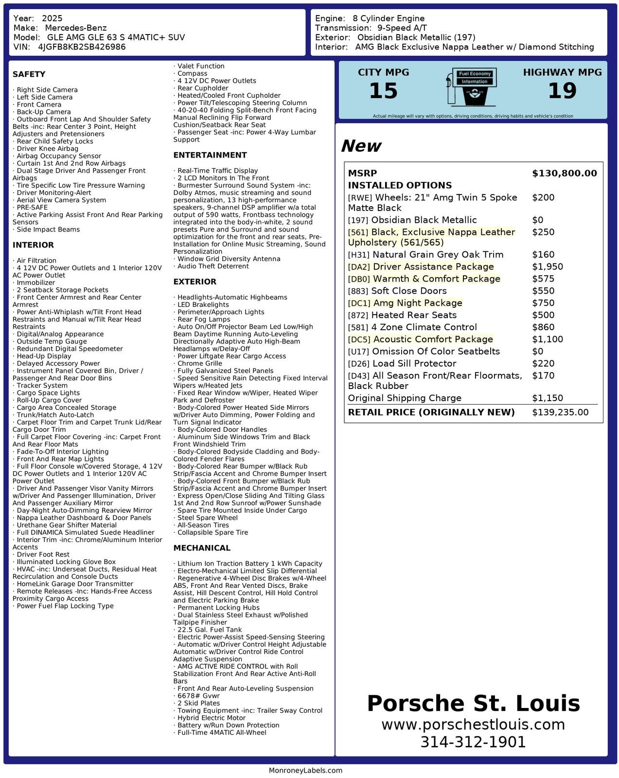 2025 Mercedes-Benz GLE GLE 63 S AMG® 4MATIC®