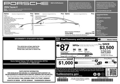 2026 Porsche Taycan Taycan 4