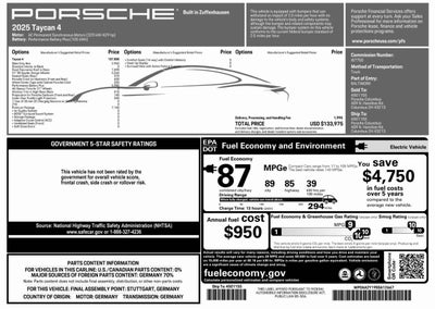 2025 Porsche Taycan Taycan 4