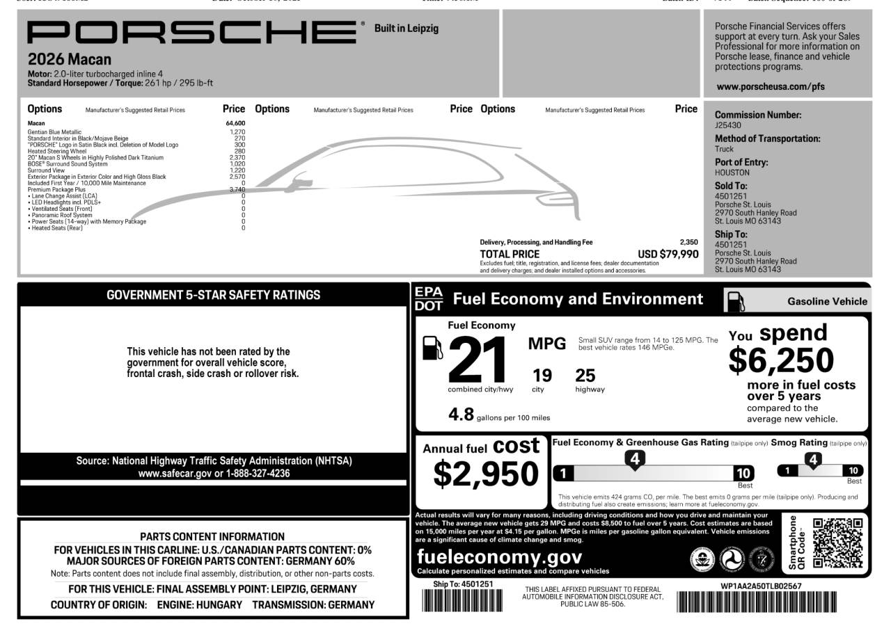 2026 Porsche Macan Macan