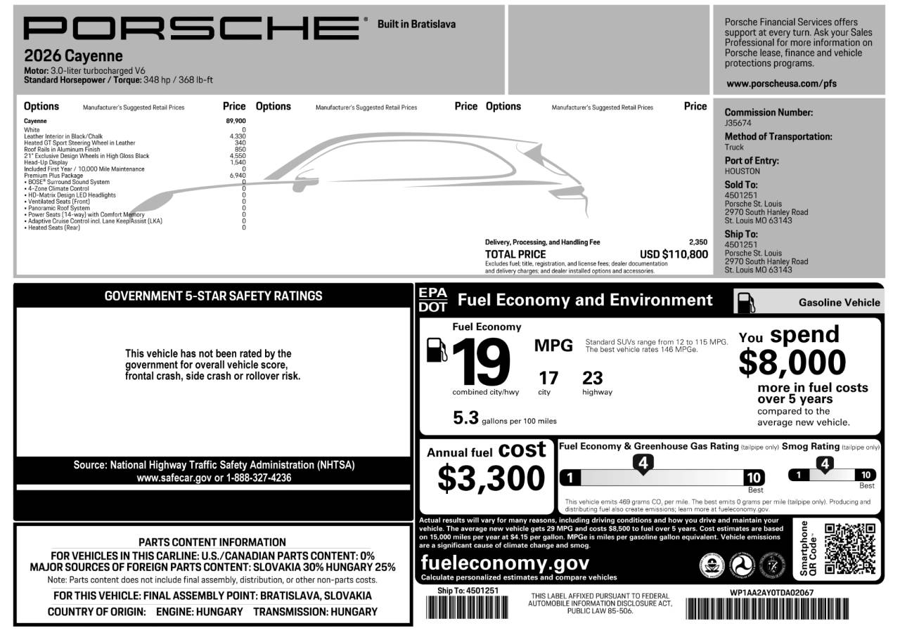 2026 Porsche Cayenne Cayenne