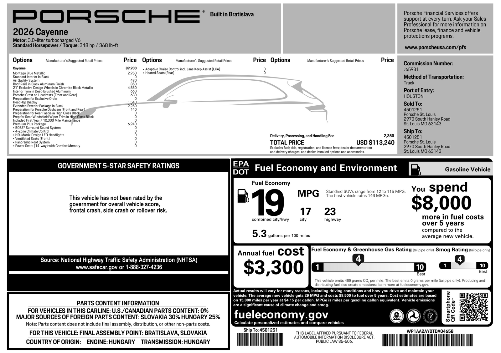 2026 Porsche Cayenne Base