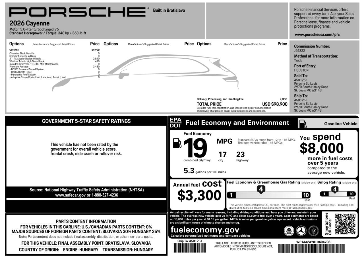 2026 Porsche Cayenne Base