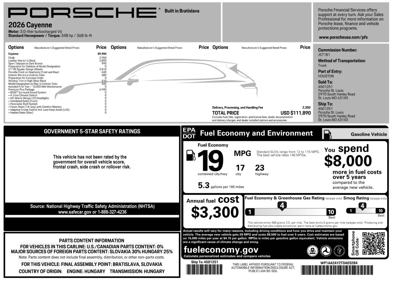2026 Porsche Cayenne Cayenne