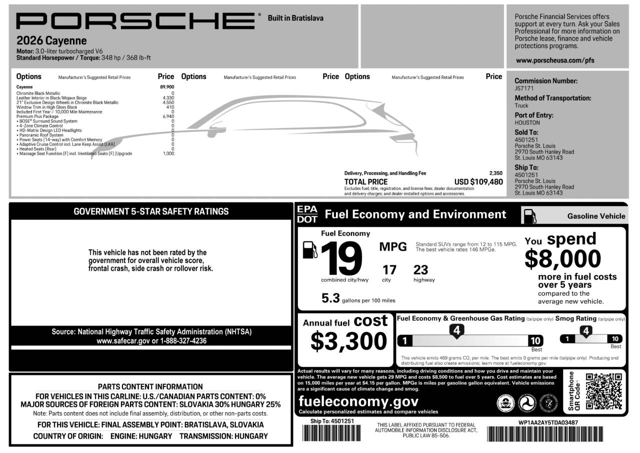 2026 Porsche Cayenne Base
