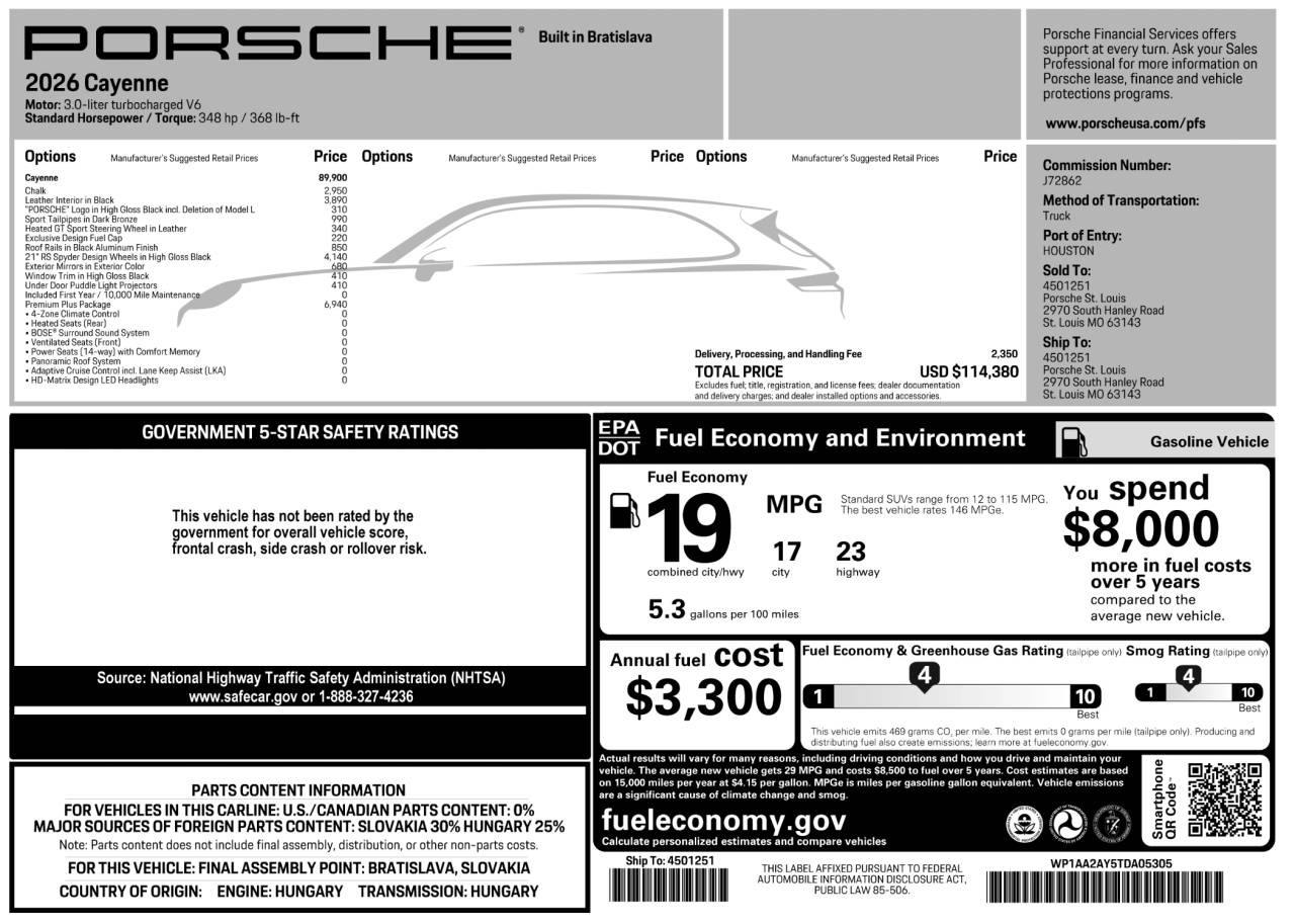 2026 Porsche Cayenne Base