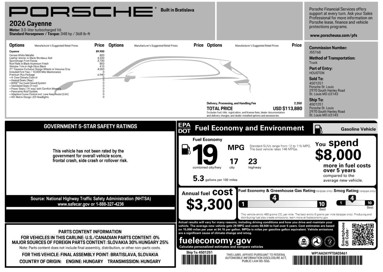 2026 Porsche Cayenne Cayenne