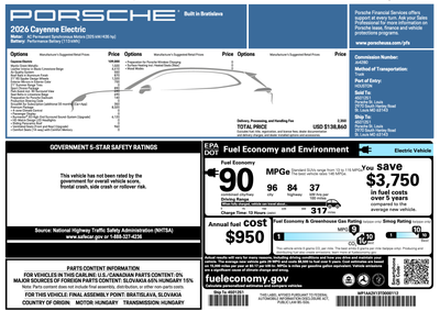 2026 Porsche Cayenne Cayenne Electric