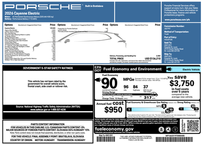 2026 Porsche Cayenne Cayenne Electric
