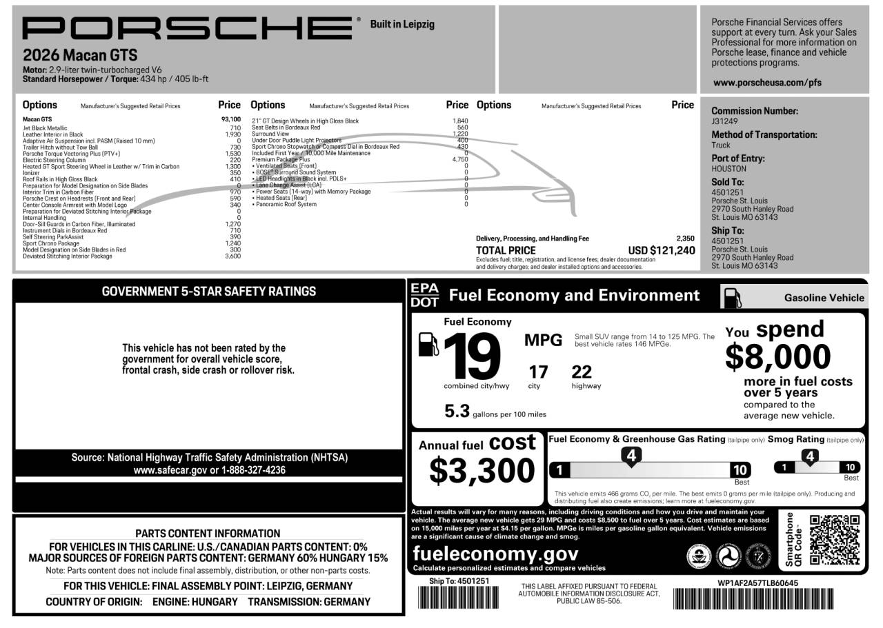 2026 Porsche Macan Macan GTS